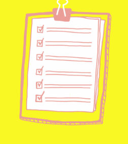 Illustration-gelb-weiss-rosa-checkliste-klammer