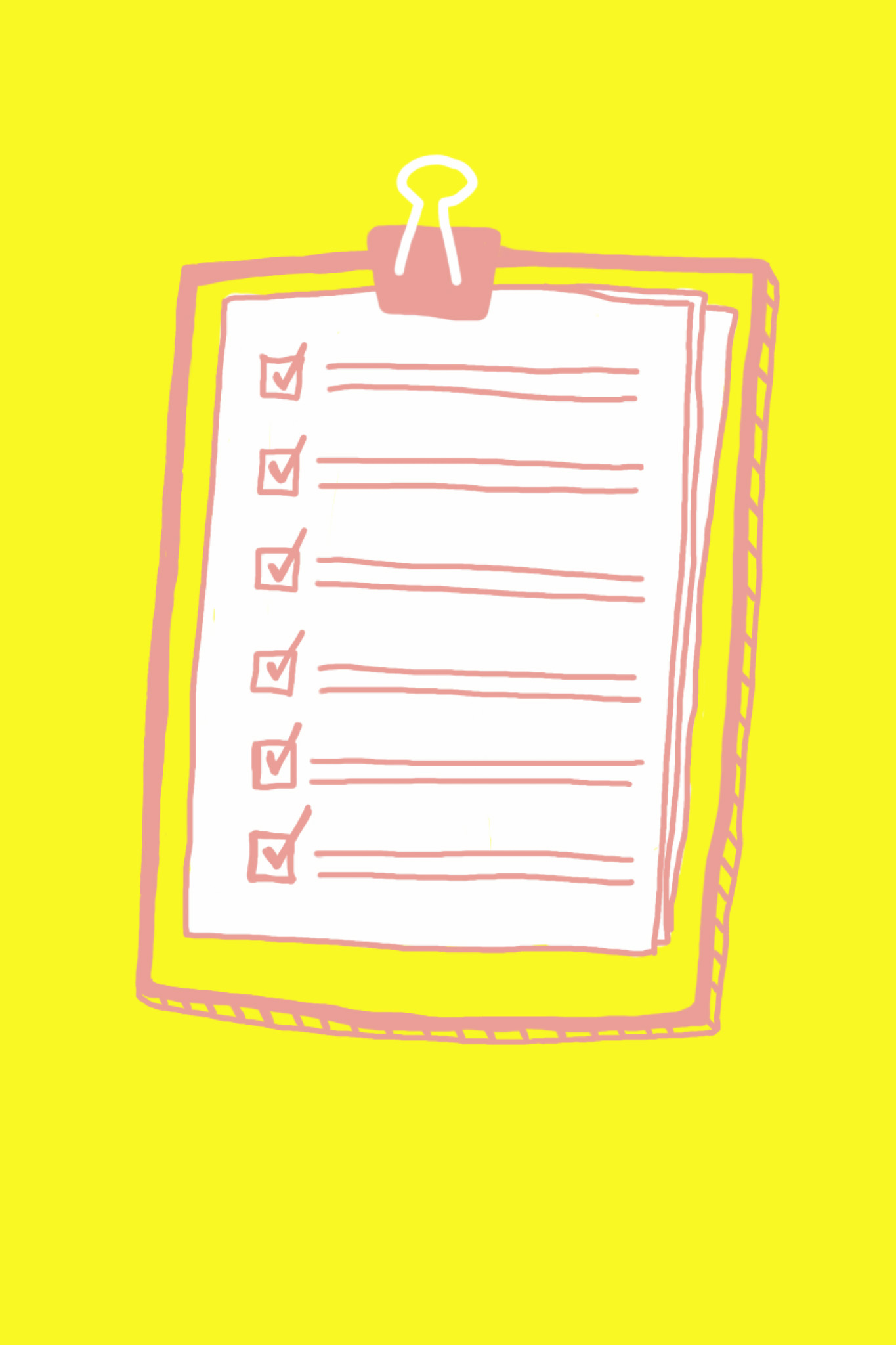 Illustration-gelb-weiss-rosa-checkliste-klammer