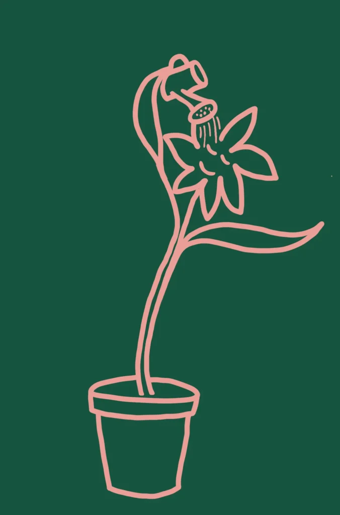 gruener-hintergrund-illustration-blume-giessen